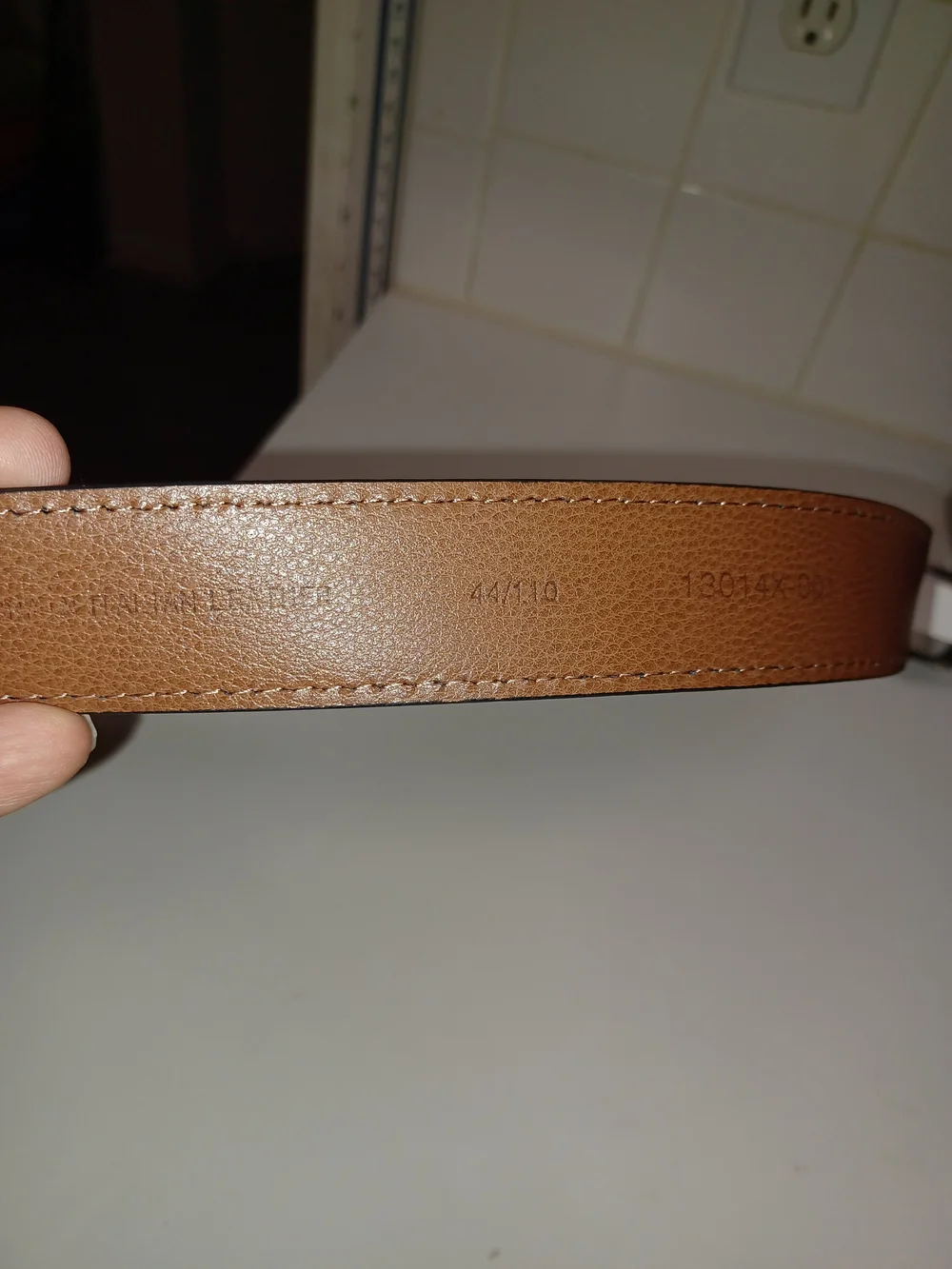 Nwt Men's Warehouseb Black Italian Leather Belt with Brass Buckle